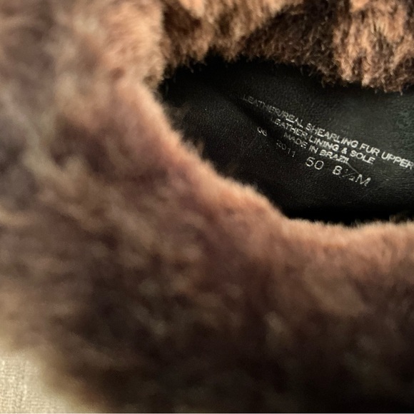 TORY BURCH SHEARLING HIGH HEELED BOOTS leather black 8.5M - Picture 7 of 10